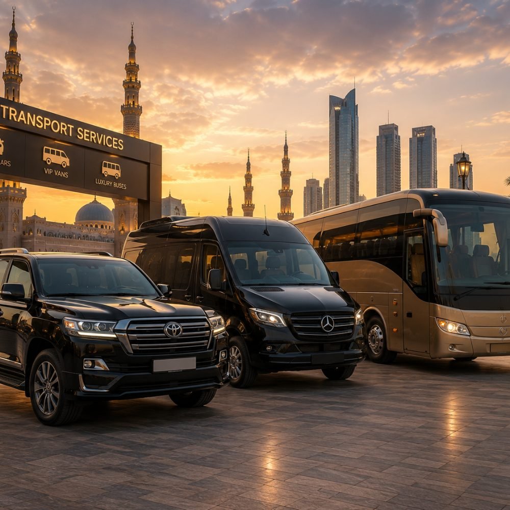 VIP transport services fleet of private cars, vans, and luxury buses